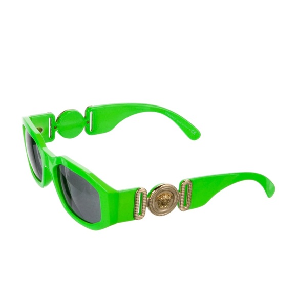 Versace Medusa insignia square sunglasses green NWT - Picture 4 of 4